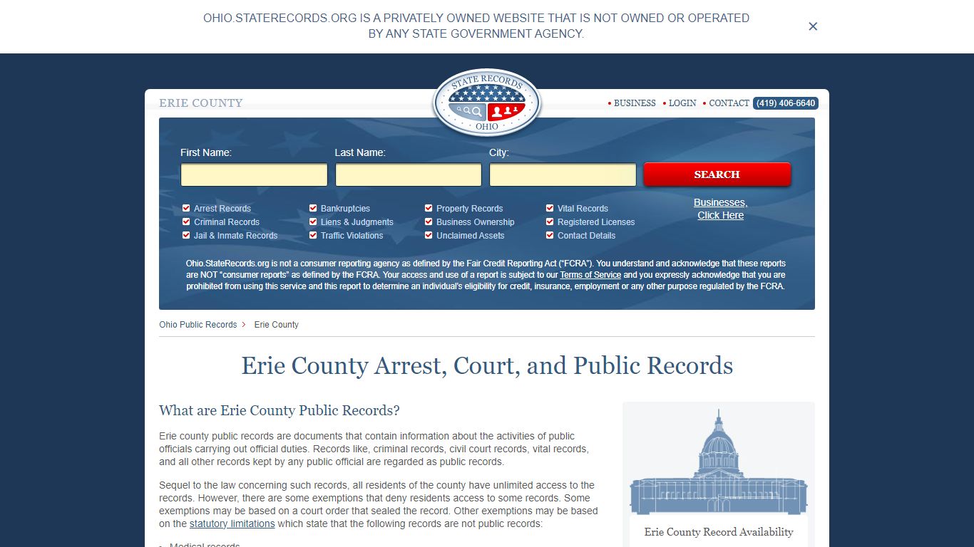Erie Ohio State Records | StateRecords.org